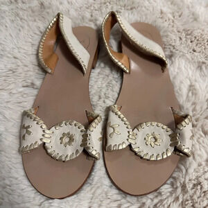 Jack Rogers cream and gold sandals